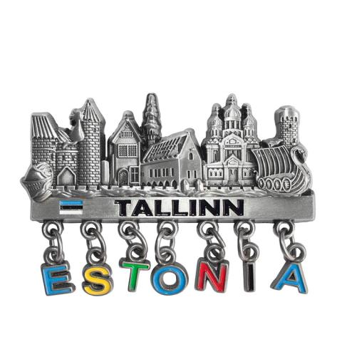 Metallist magnet rippuvate tähtedega Estonia