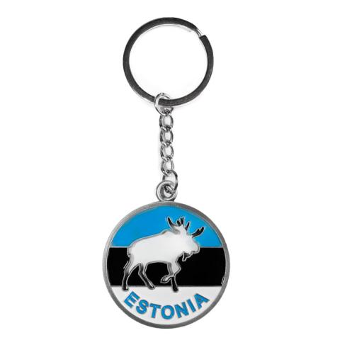 Metallist võtmehoidja Estonia põdra figuuriga