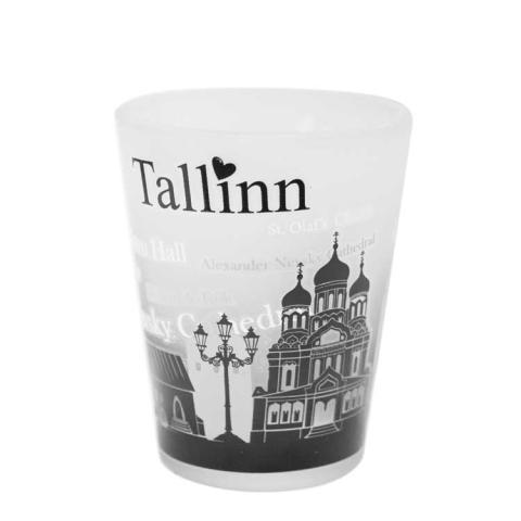 Jääklaasist pits Tallinn must - valge