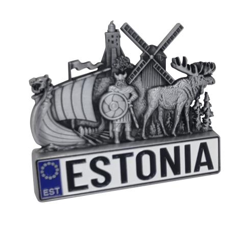 Metallist figuur plaadiga Estonia