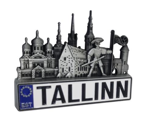 Metallist figuur plaadiga Tallinn
