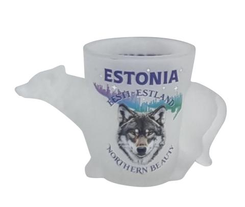 Jääklaasist pits hundi kujuga