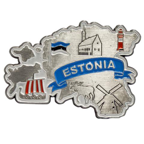 Metallist magnet - eesti sümbolitega
