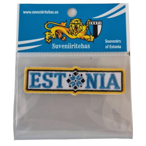 Embleem Estonia rahvusmustriga