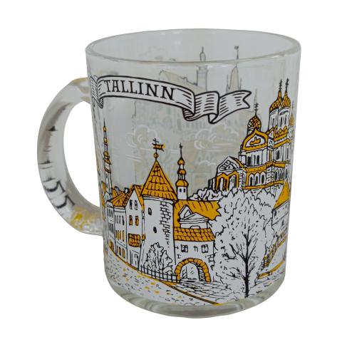 Klaasist kruus Tallinna panoraamiga 